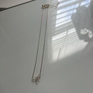 J. Crew Silver Bow Necklace